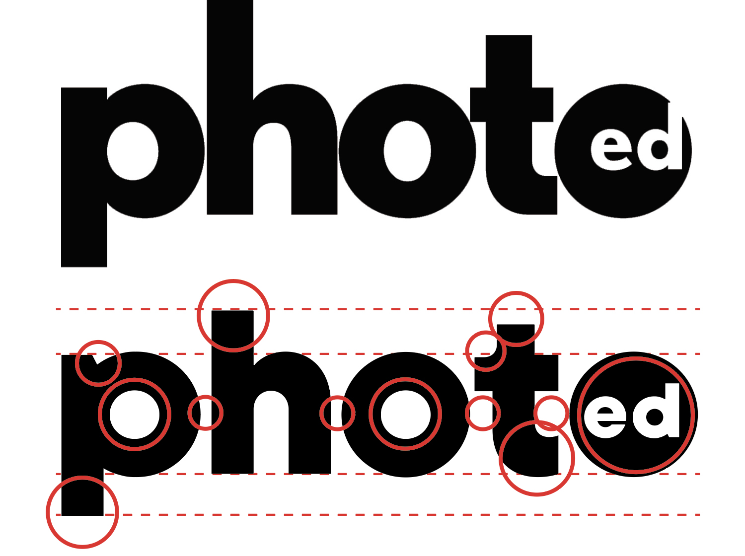photoED logo before and after